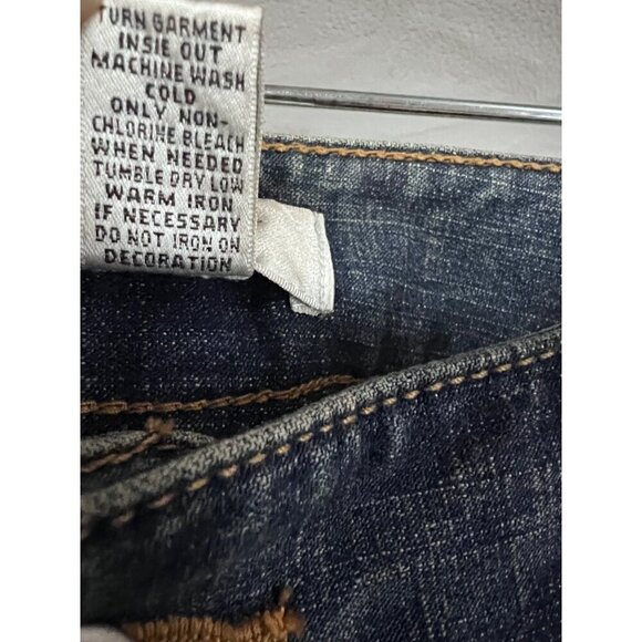 Ann Taylor Loft Vintage Blue Denim Beaded Bootcut Jeans 2 Stretch 5 Pockets - Picture 6 of 6